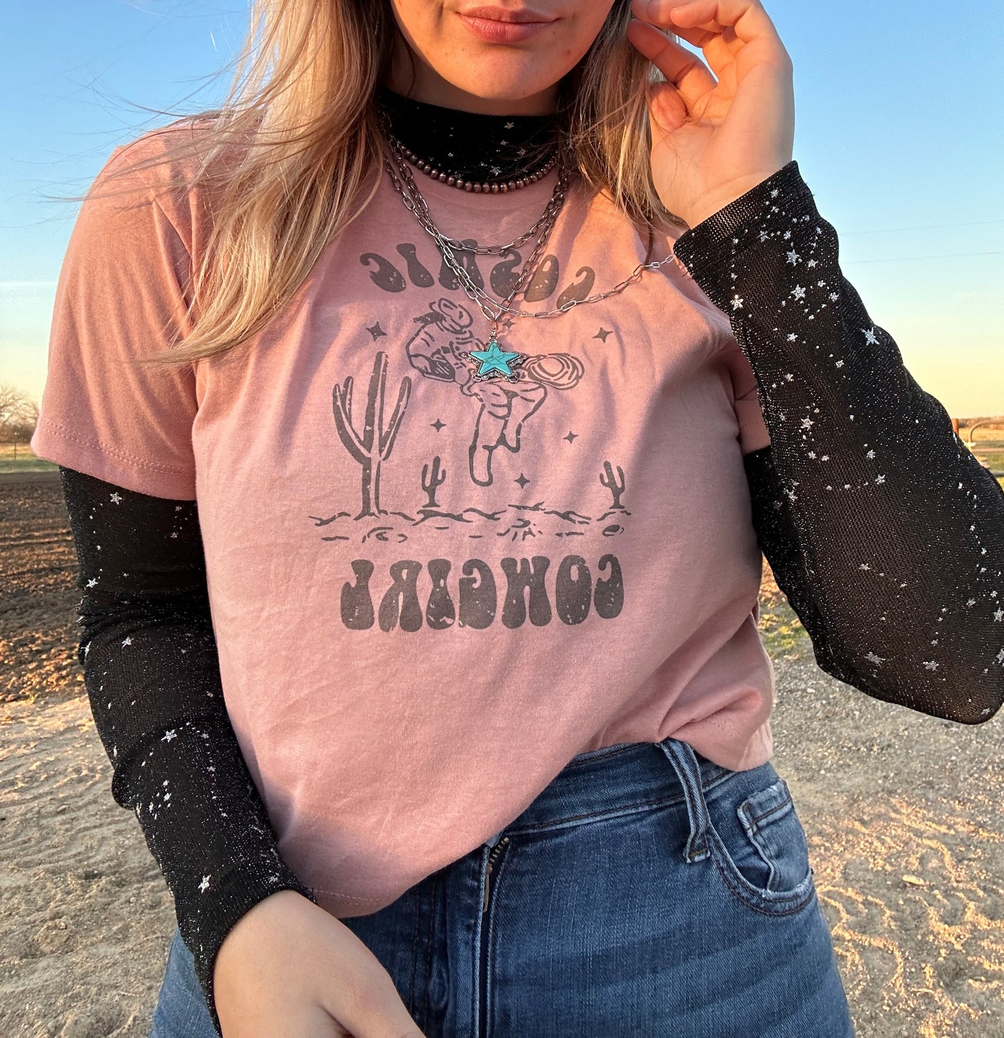 Cosmic Cowgirl cropped tee
